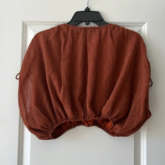 Lulus Fall Crop Top Western Rodeo Casual Transition Rust Brown Festival Boho XS - Picture 7 of 12